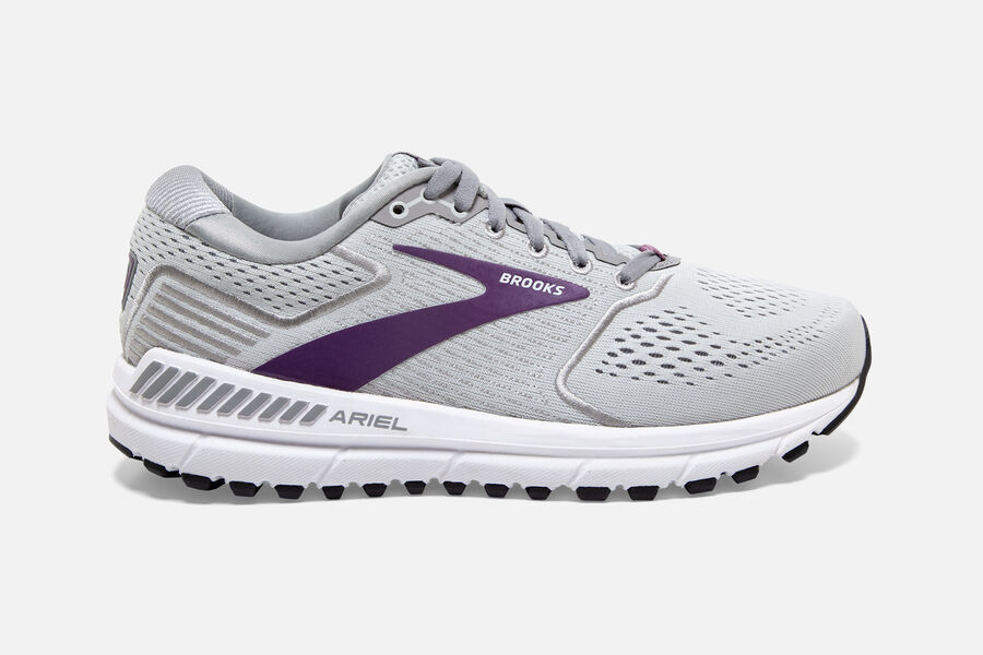 Brooks Running Shoes Womens Grey/Purple - Ariel '20 Road - 0179-YBONX